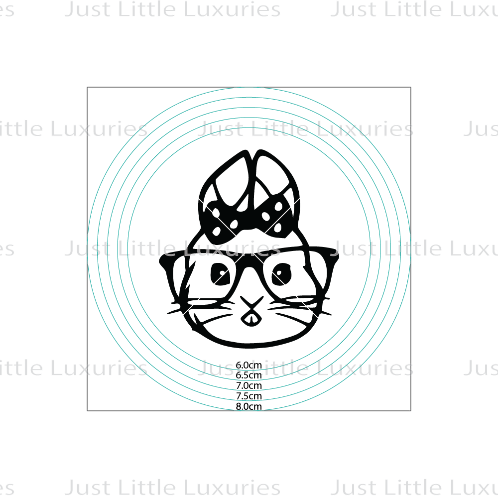 Bunny with Bow and Glasses Cookie Stamp