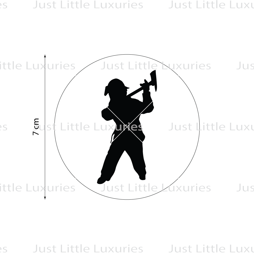 Firefighter Swinging Axe Cookie Stamp