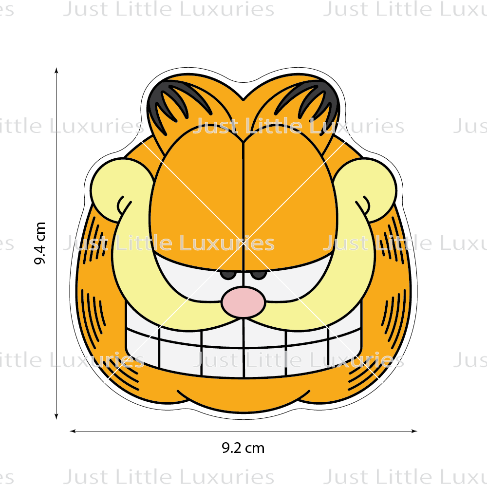 Cheeky Orange Tabby Cat Face Cookie Cutter and Embosser (DIGITAL DOWNLOAD)