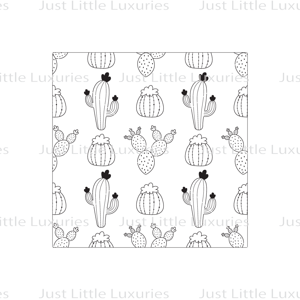 Cactus Outlines Pattern Debosser