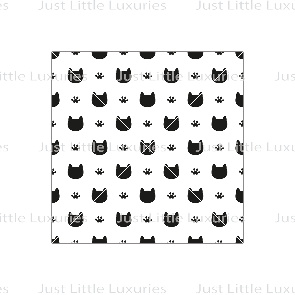 Cat Face Silhouette (Dense) Pattern Debosser