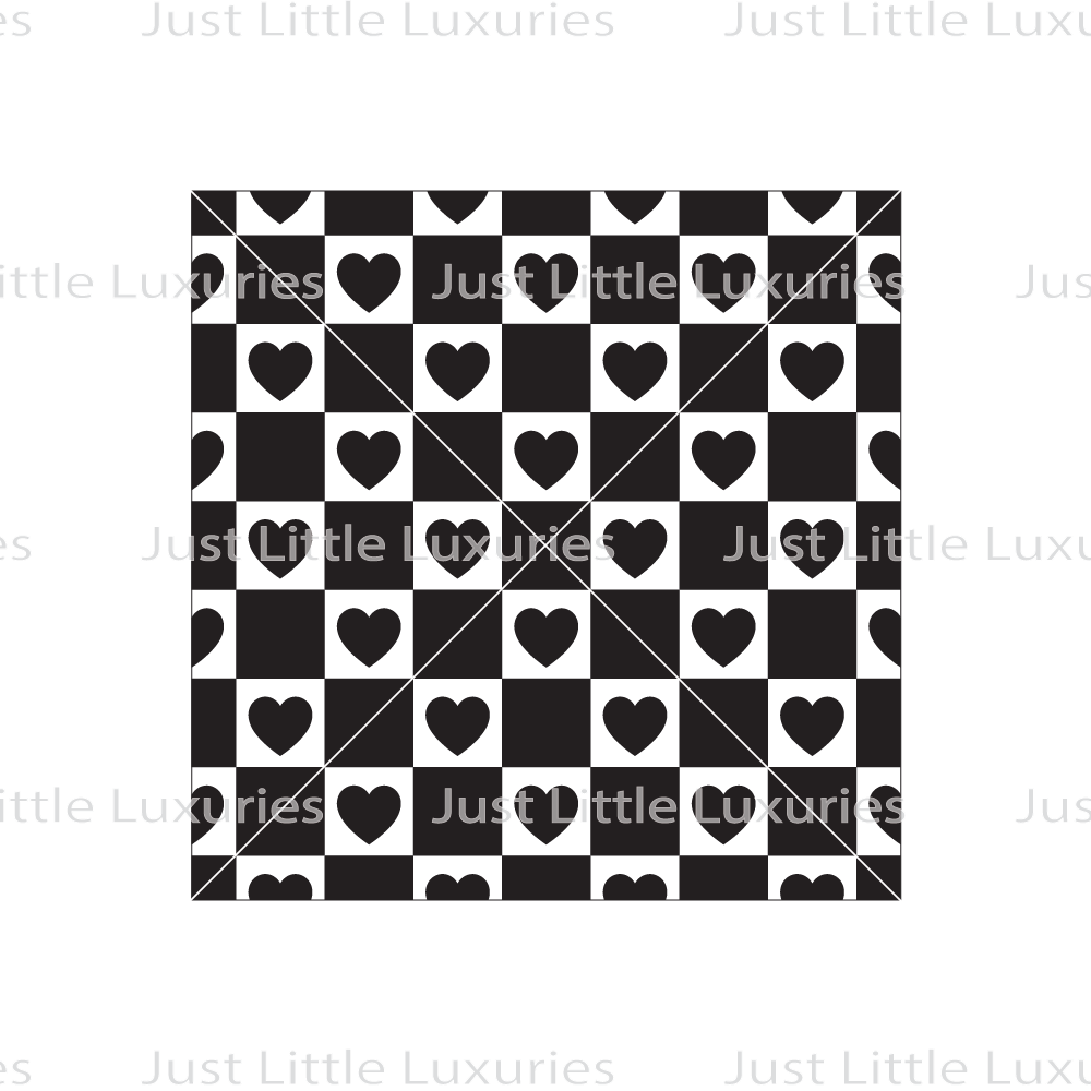 Checkerboard Hearts (Dense) Pattern Debosser