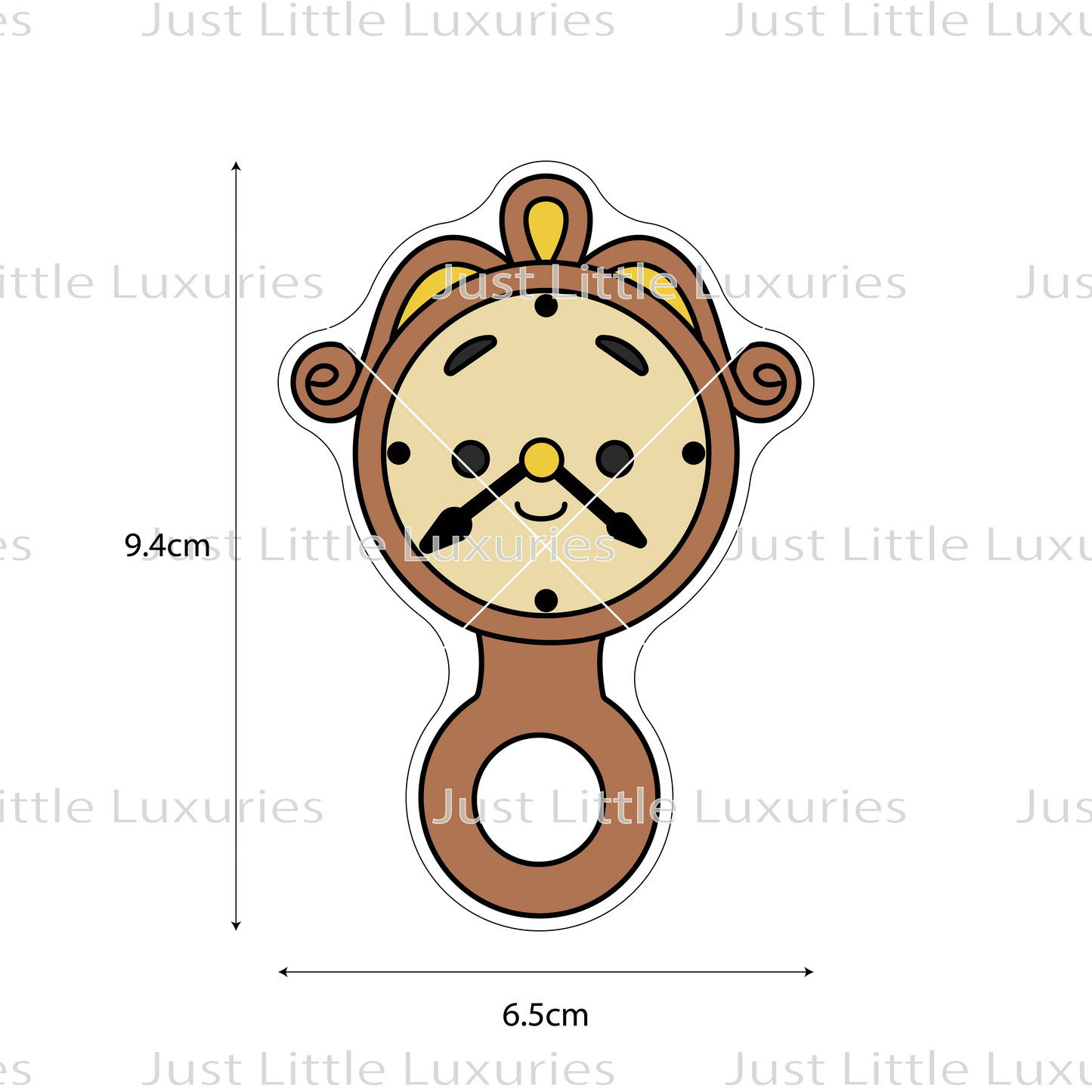 Cogsworth Baby Rattle Cookie Cutter (STL - Digital Download)