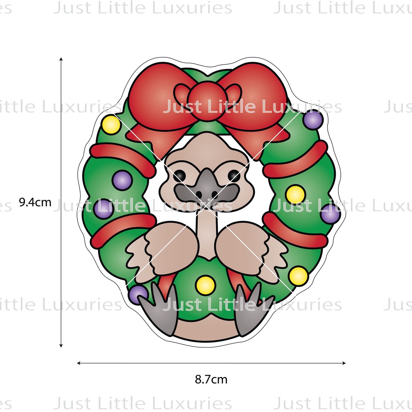 Christmas Emu in Wreath Cookie Cutter