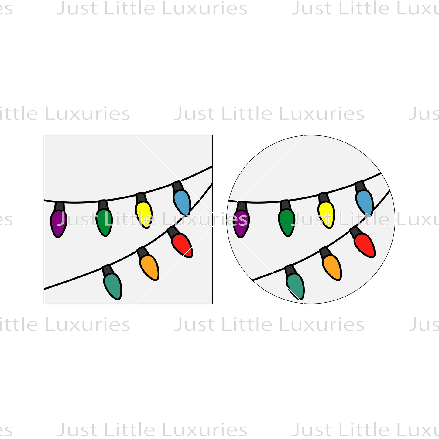 Fairy Lights Cookie Square Cutter and Embosser - 3 Sizes (DIGITAL DOWNLOAD)