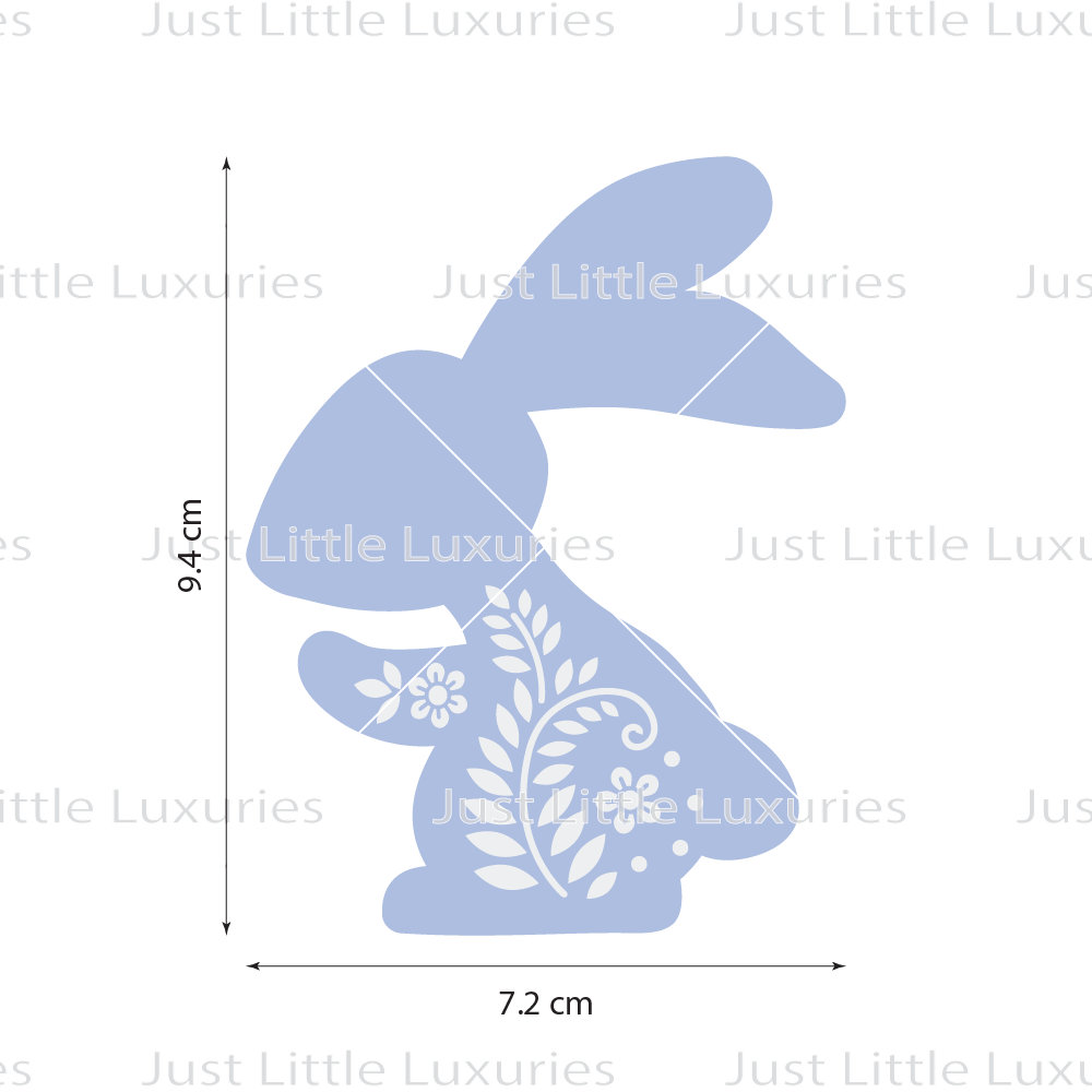 Floral Bunny Silhouette (6) Cookie Cutter