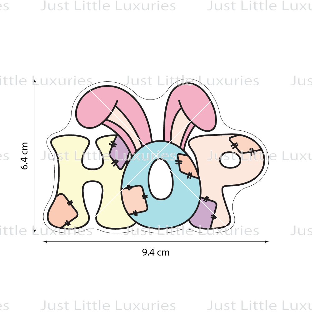 Patchwork "HOP" (Ears) Cookie Cutter