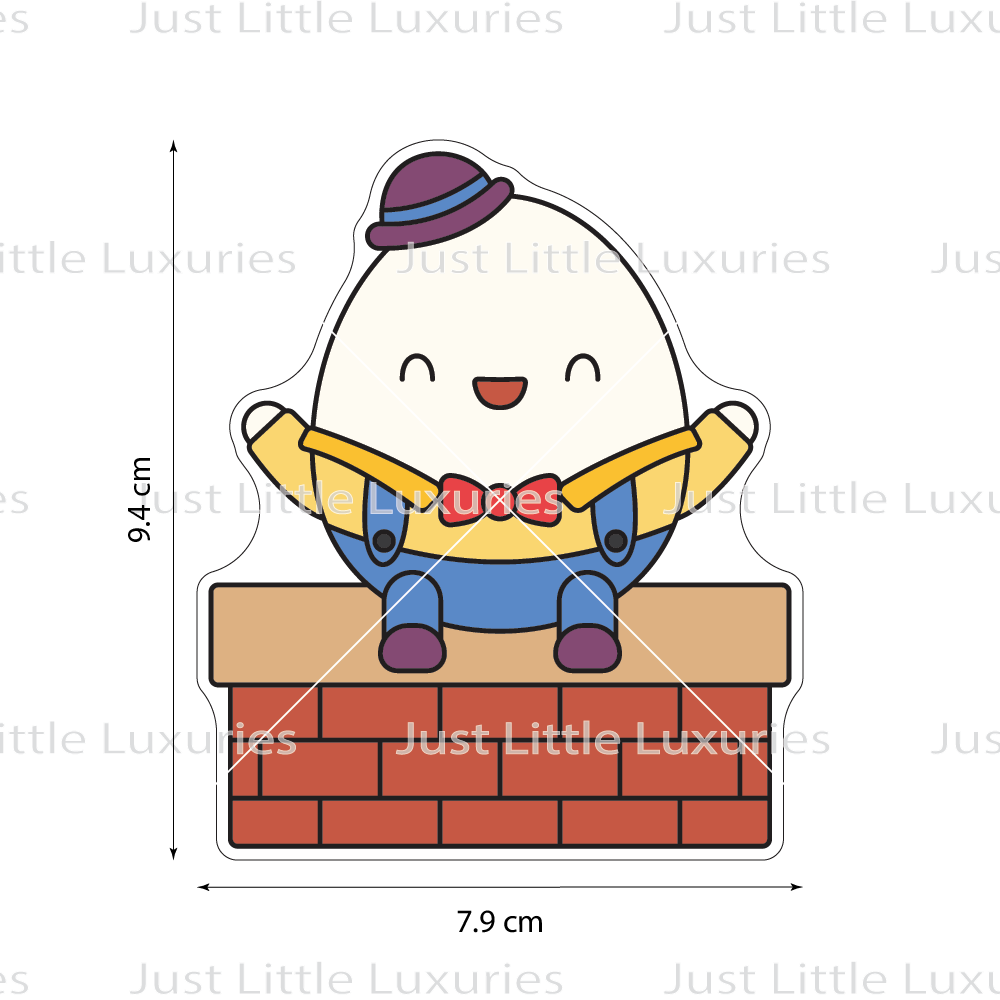 Humpty Dumpty on the Brick Wall Cookie Cutter and Embosser (DIGITAL DOWNLOAD)