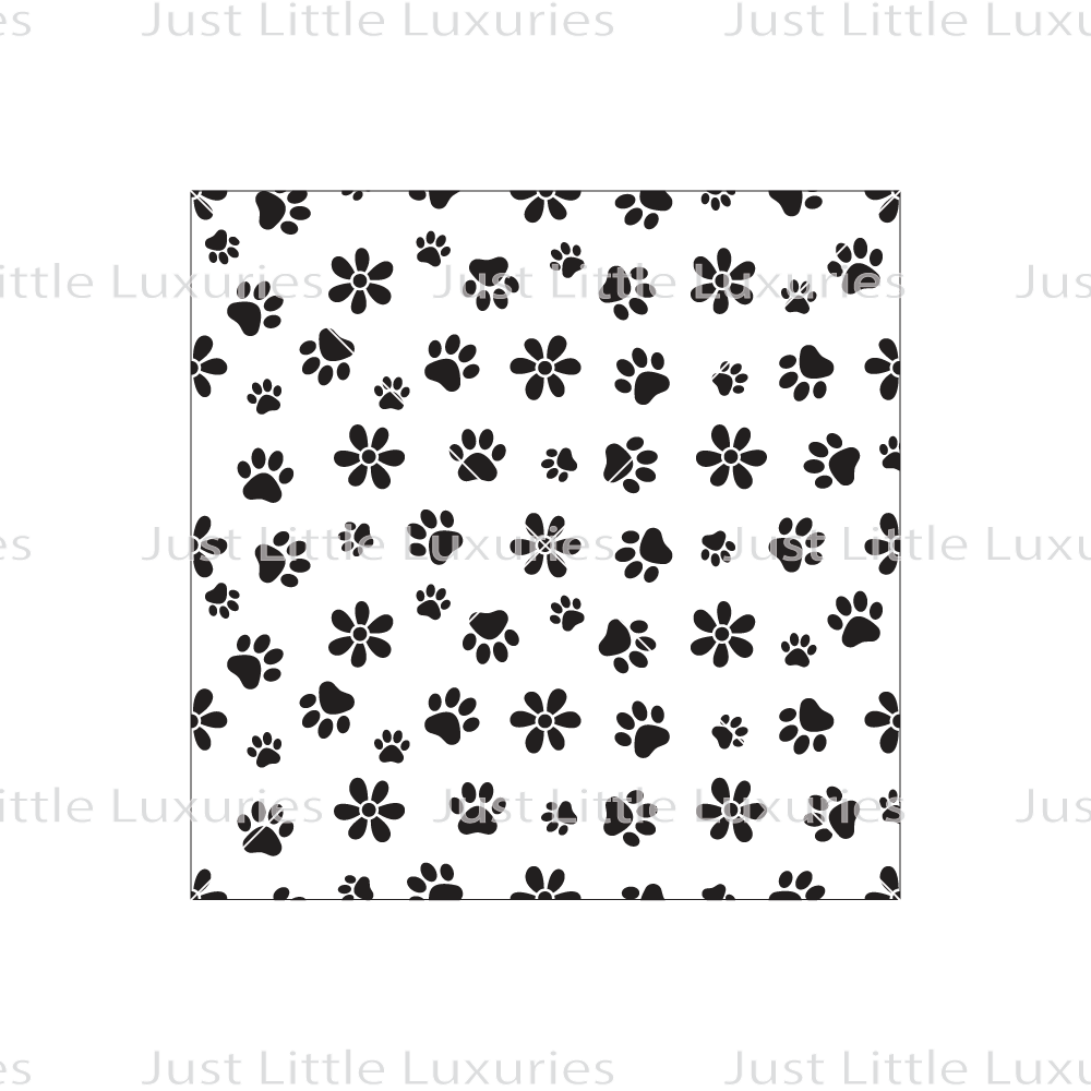 Paw Prints and Daisies Pattern Debosser