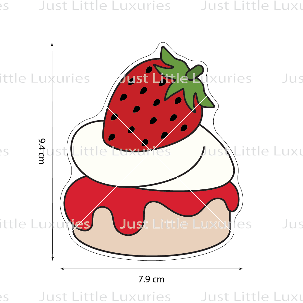 Scone with Strawberry Jam and Cream Cookie Cutter