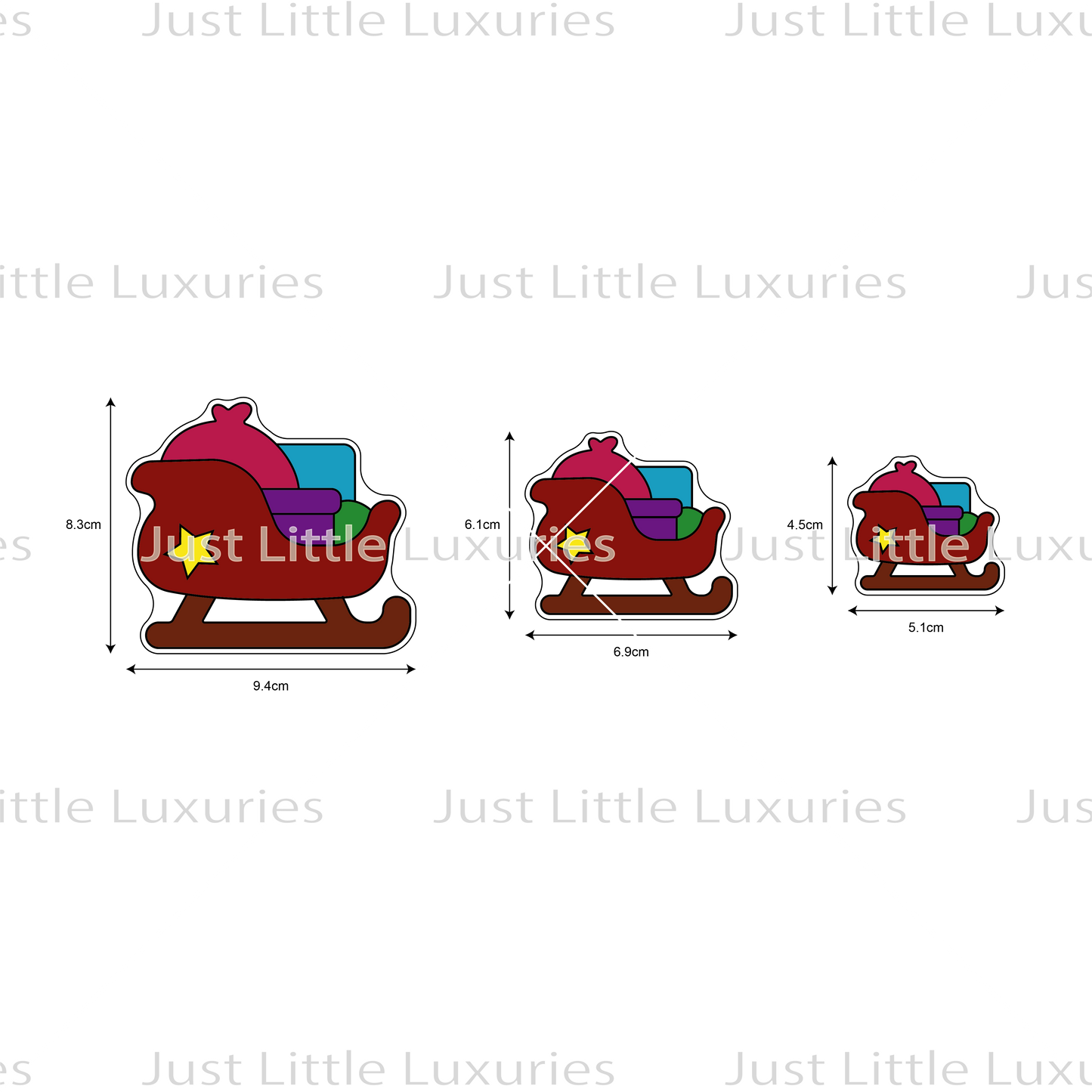 Christmas Plushies - Sleigh Cookie Cutter