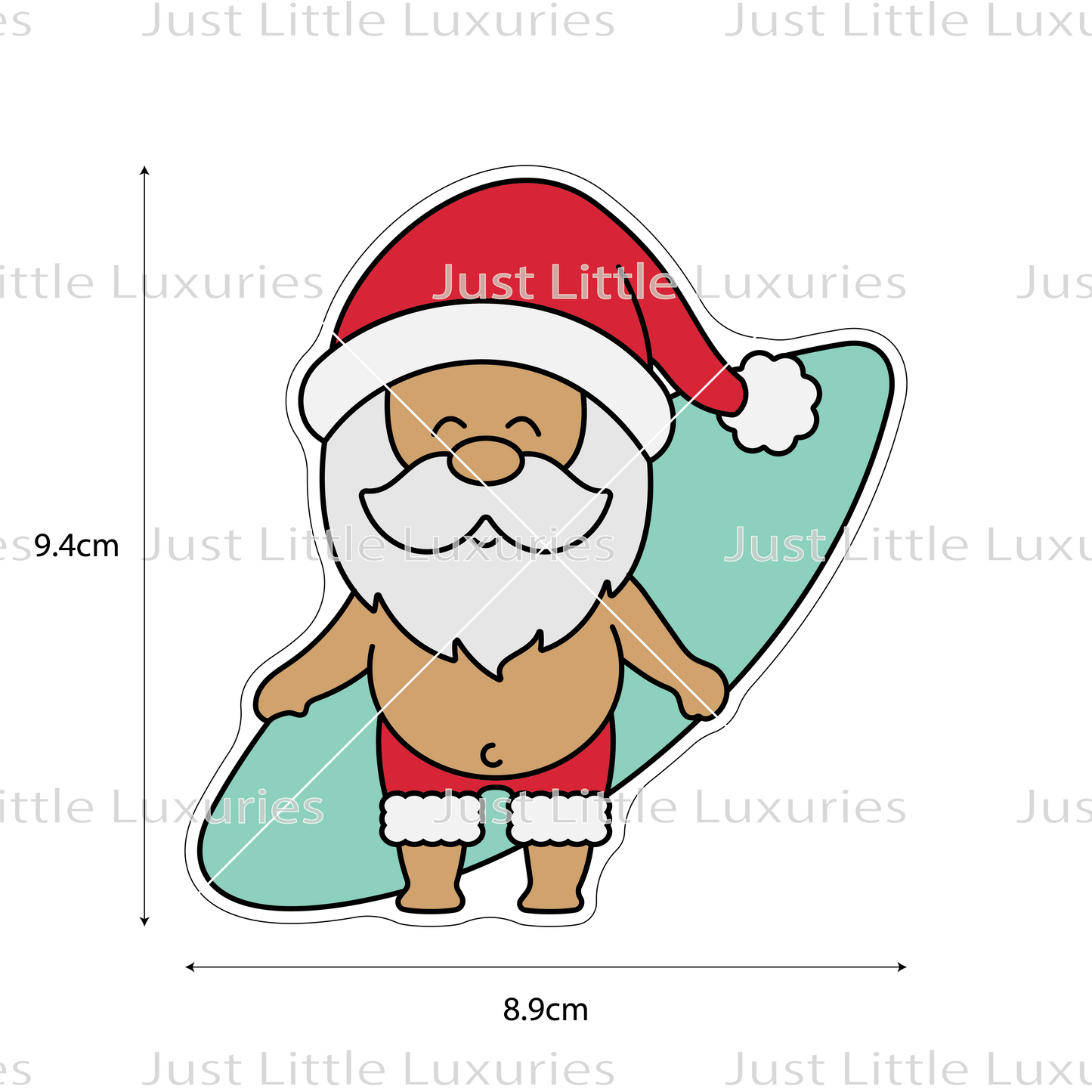 Surfin' Santa Cookie Cutter