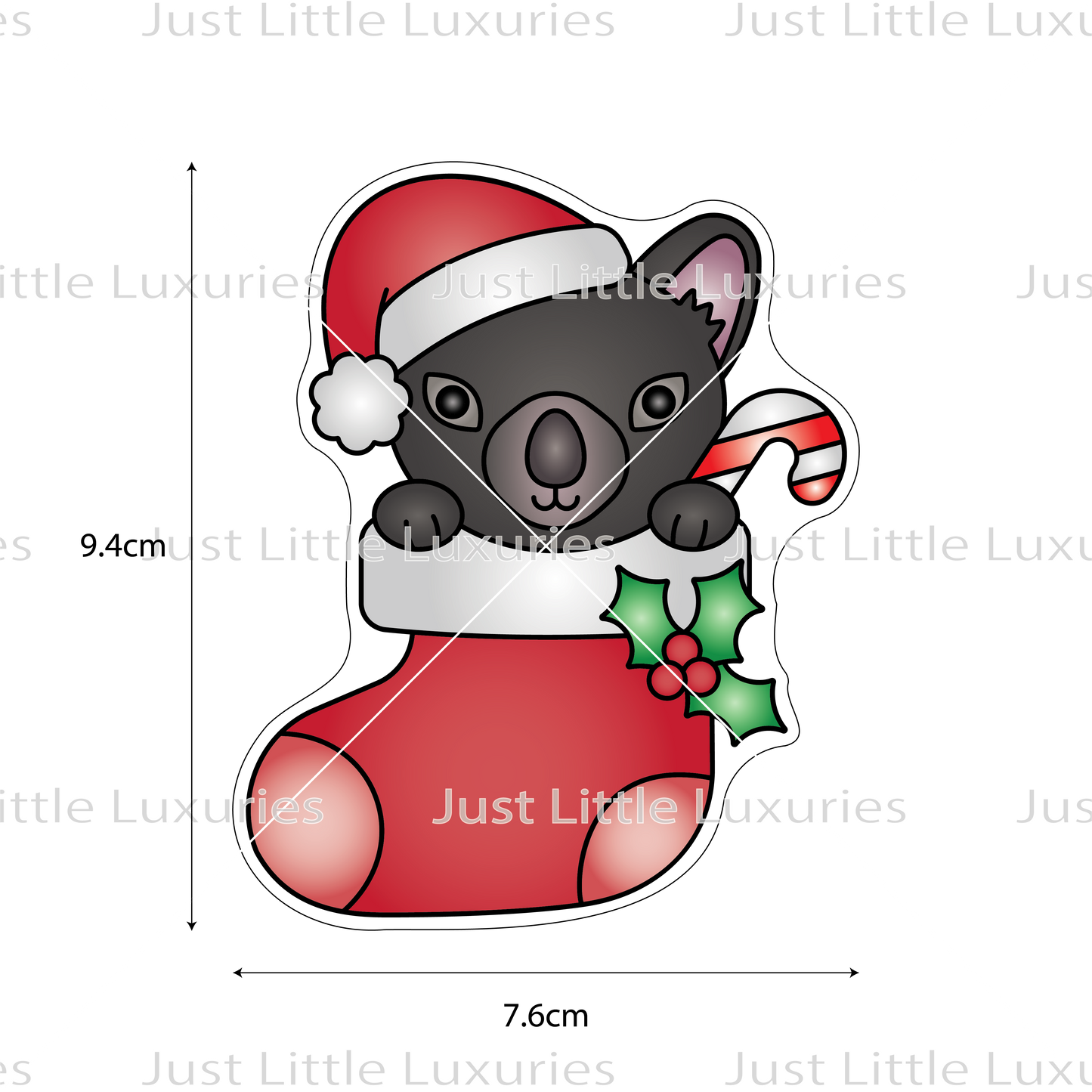 Christmas Tassie Devil in Stocking Cookie Cutter