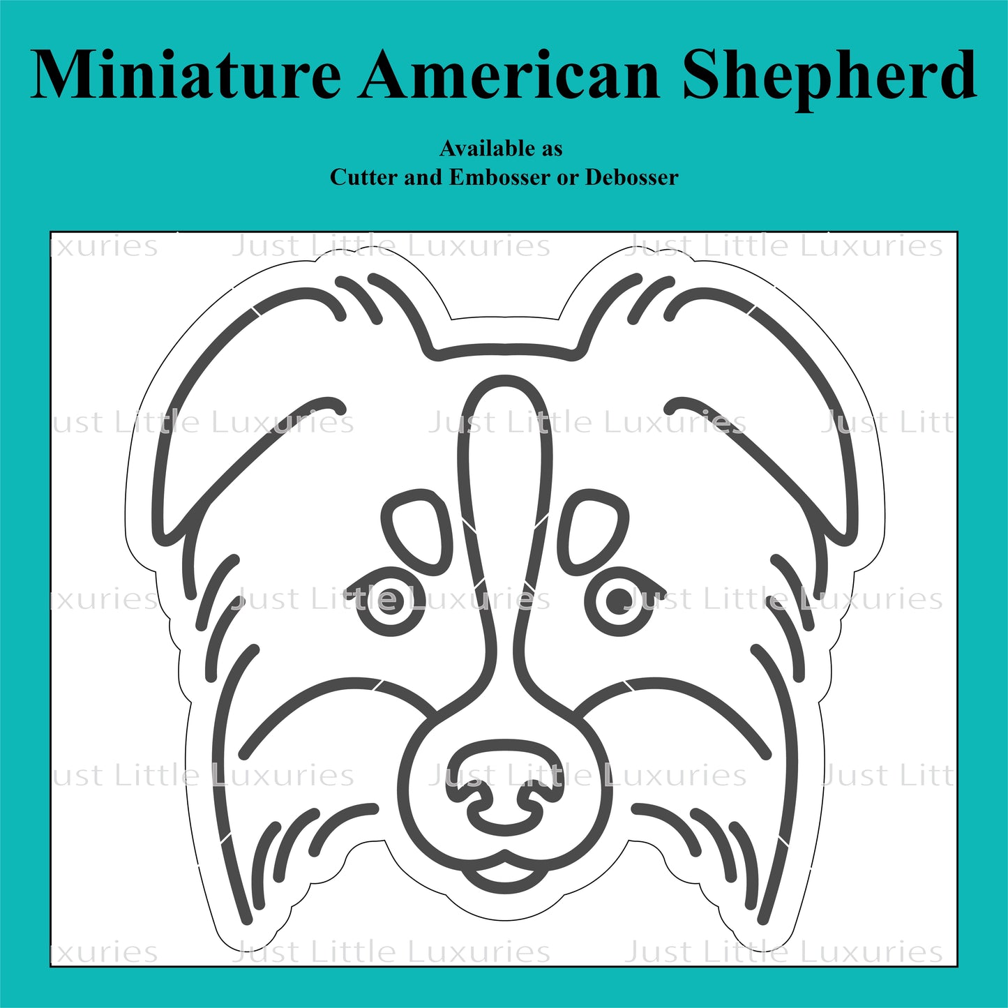 Miniature American Shepherd Cookie Cutter and Embosser