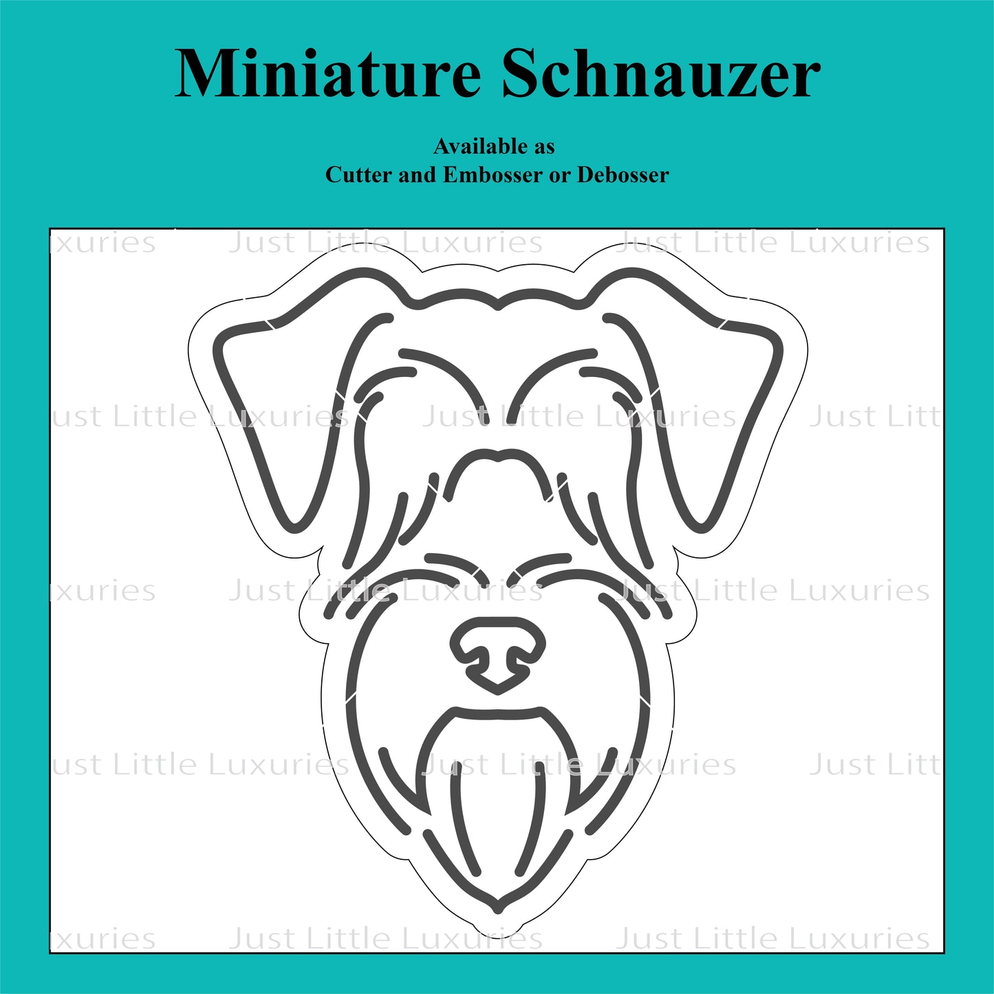 Miniature Schnauzer Cookie Cutter and Embosser