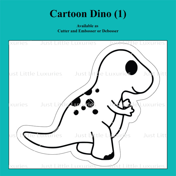 Cartoon Dinosaur Set - Dino (1) Cookie Cutter and Embosser.