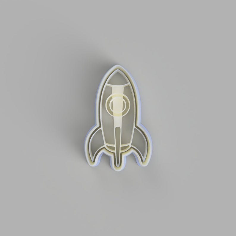 Spaceship (4) Cookie Cutter and Embosser.