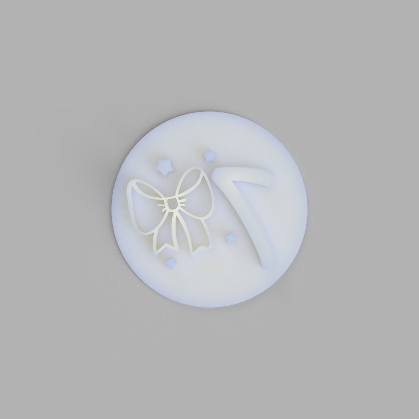 7th Birthday age with bow embosser- birthday cookie stamp fondant embosser - just-little-luxuries