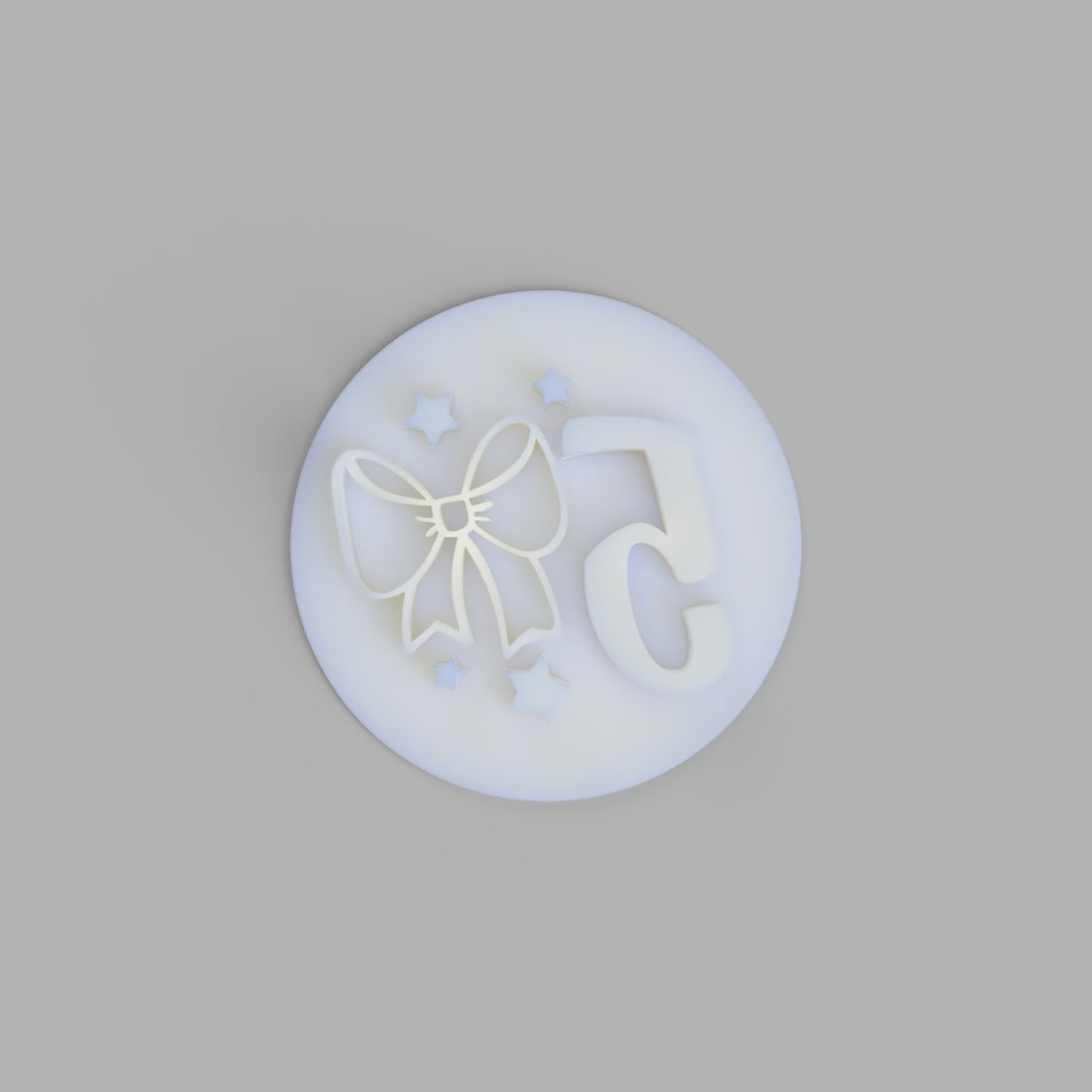 5th Birthday age with bow embosser- birthday cookie stamp fondant embosser - just-little-luxuries