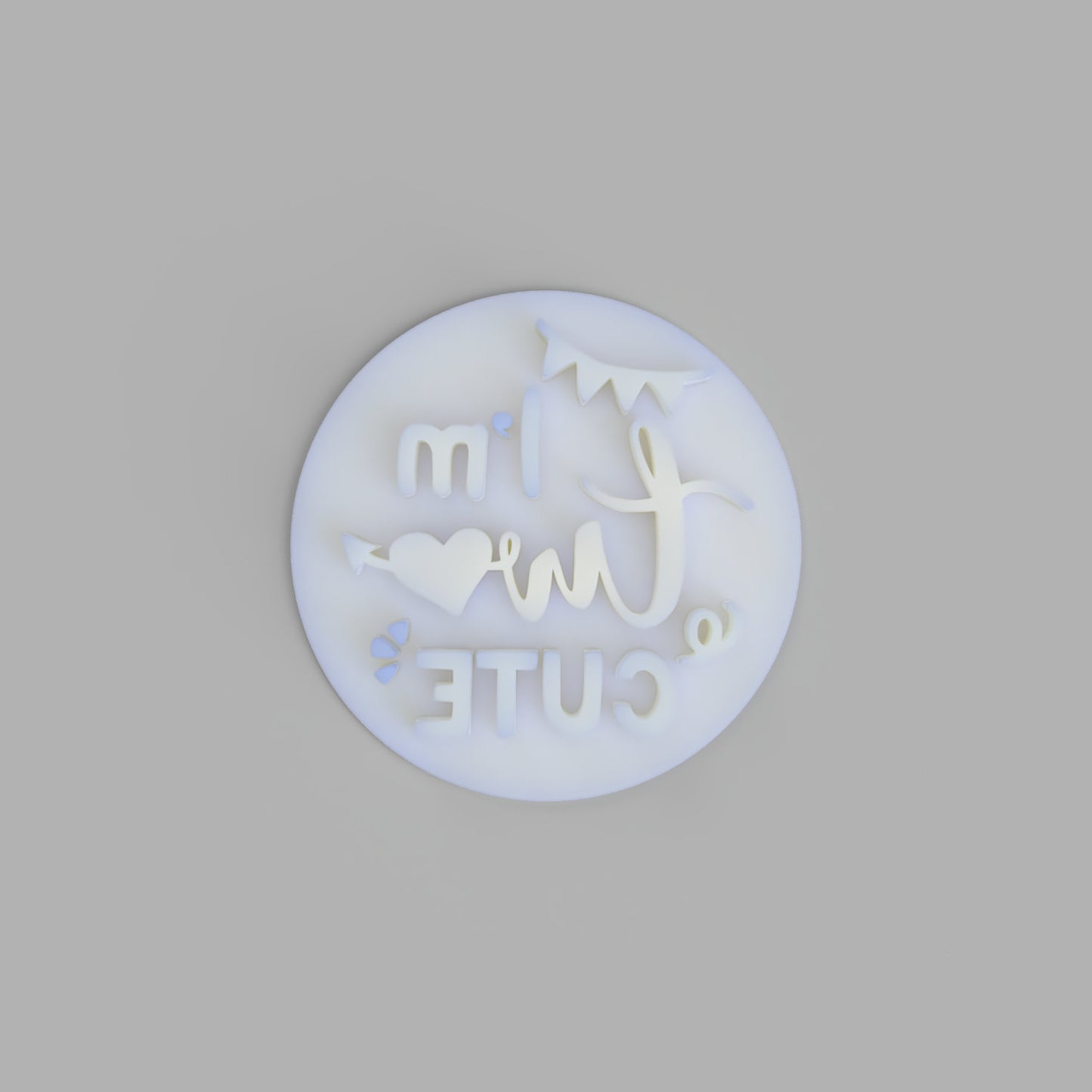 I'm Two Cute. Second Birthday - birthday cookie stamp fondant embosser - just-little-luxuries