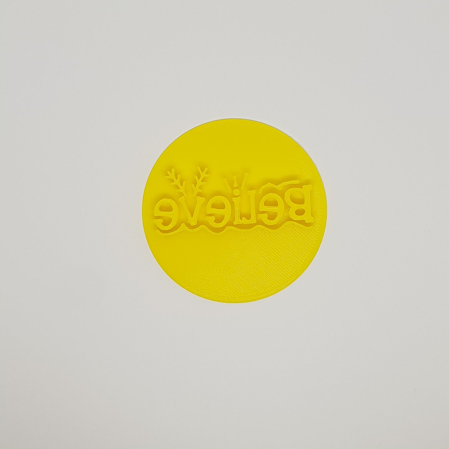 Believe (antlers) - Christmas cookie stamp fondant embosser - just-little-luxuries