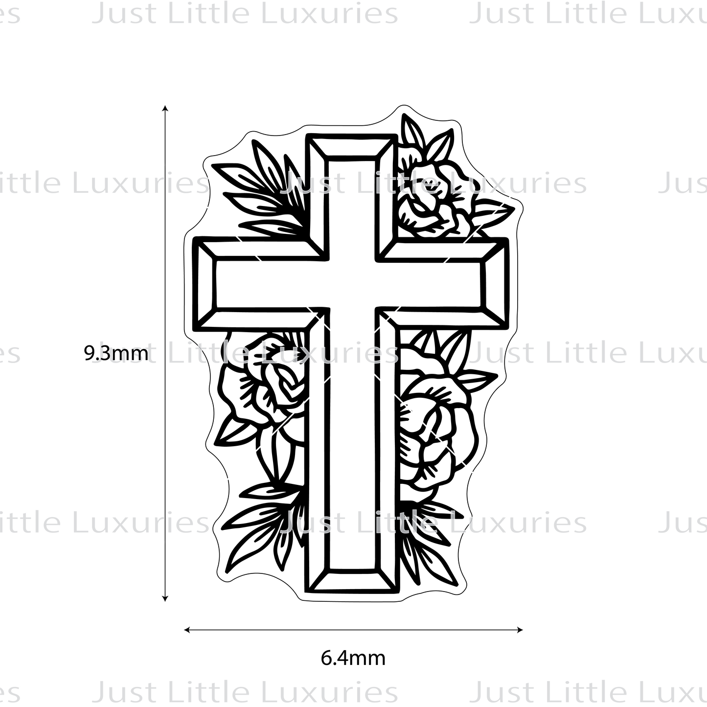 Religious Cross (Floral back) Cookie Cutter