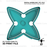 4 Point Ninja Star Cookie Cutter and Embosser (DIGITAL DOWNLOAD)