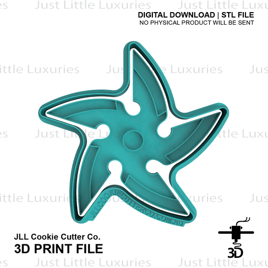 5 Point Ninja Star Cookie Cutter and Embosser (DIGITAL DOWNLOAD)