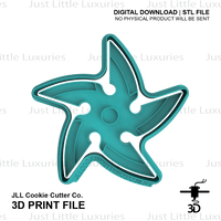 5 Point Ninja Star Cookie Cutter and Embosser (DIGITAL DOWNLOAD)