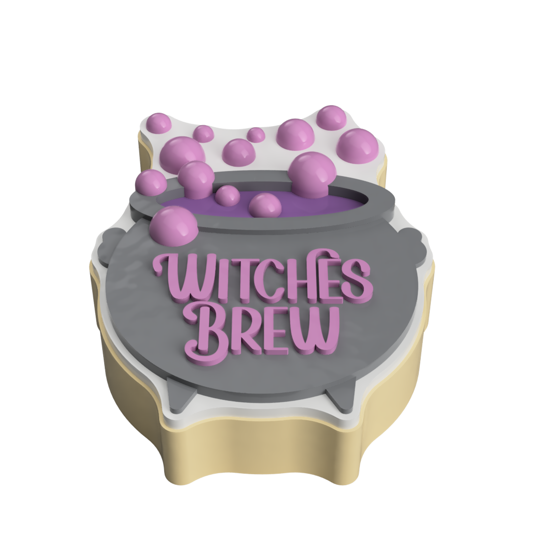 Witches Brew Cauldron Layered Cookie Cutter