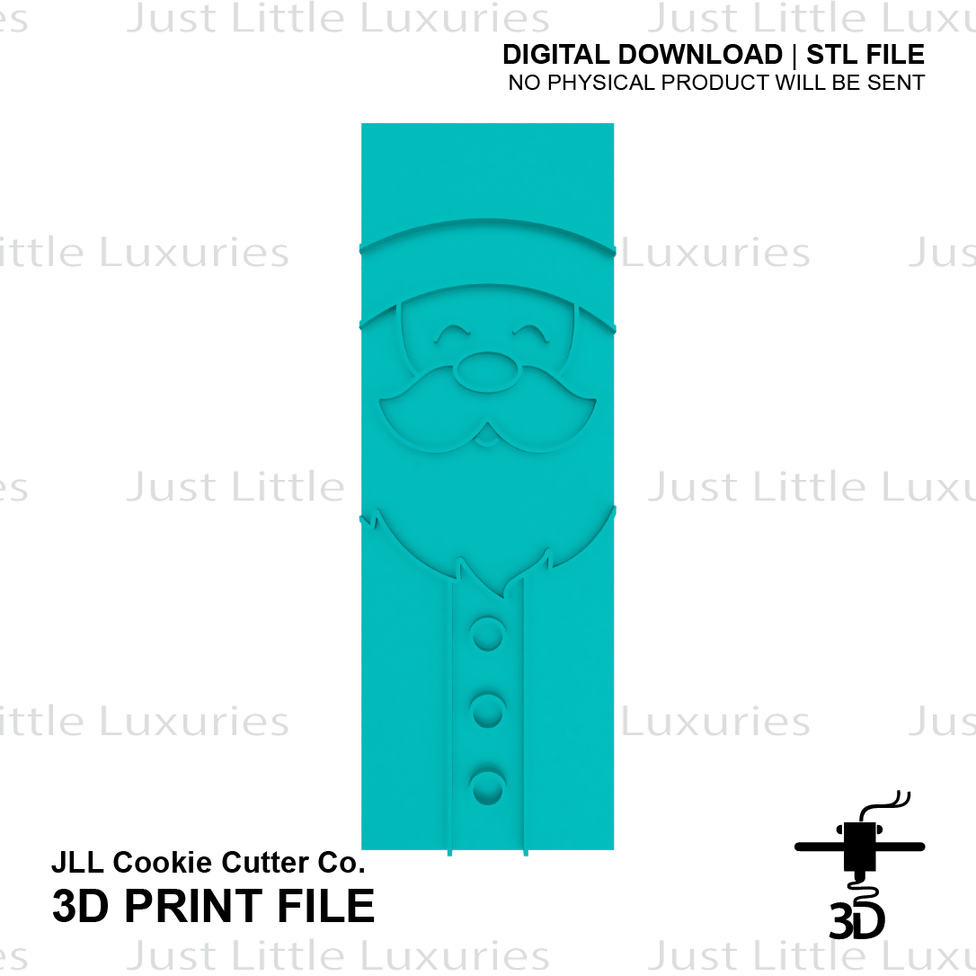 Santa Face Cookie Stick Cutter and Embosser (DIGITAL DOWNLOAD)