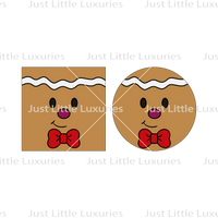 Gingerbread Man Cookie Square Cutter and Embosser - 3 Sizes (DIGITAL DOWNLOAD)