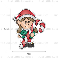 Girl Elf with Candy Cane Cookie Cutter