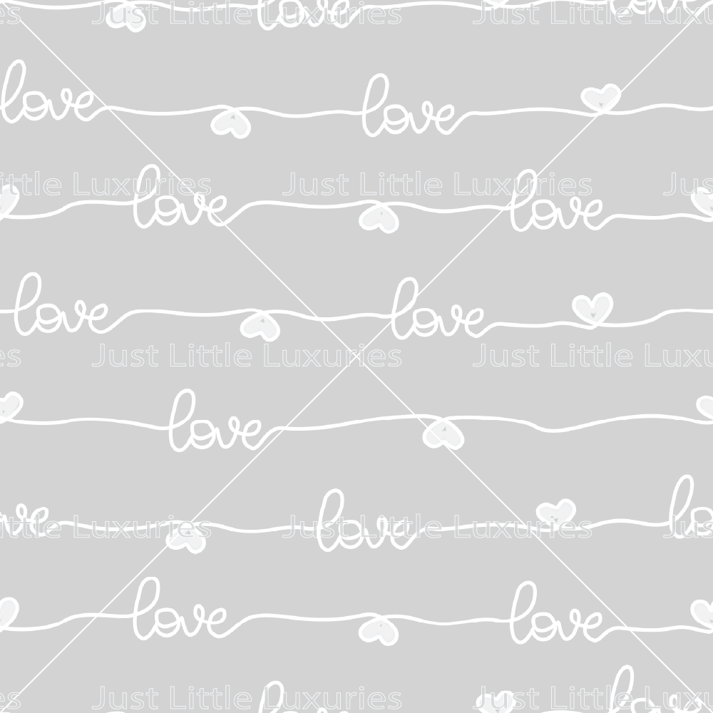 Grey Cursive Patterns Grey Love Script – Digital Edible Image (Seamless Pattern) – Just ...