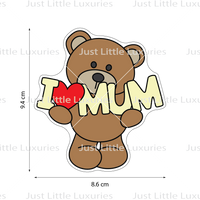 "I love mum" Teddy Cookie Cutter