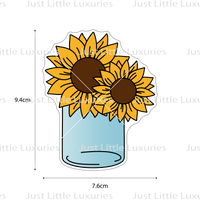 Mason Jar with Two Sunflowers Cookie Cutter