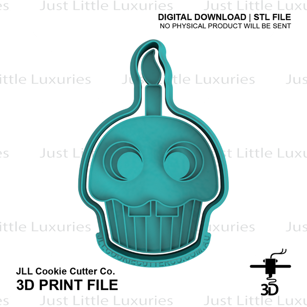 Mr Cupcake Cookie Cutter and Embosser (DIGITAL DOWNLOAD)