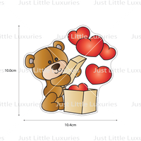Teddy with Box of Hearts Cookie Cutter