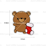 Christmas Plushies - Teddy with Stocking Cookie Cutter