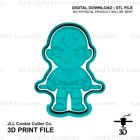 Aang Cookie Cutter and Embosser (DIGITAL DOWNLOAD)