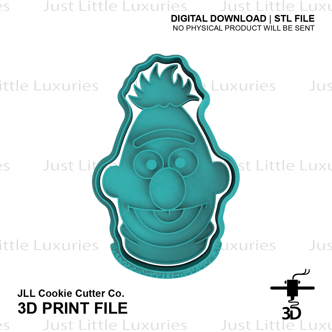 Bert Face Cookie Cutter and Stamp Set (DIGITAL DOWNLOAD)
