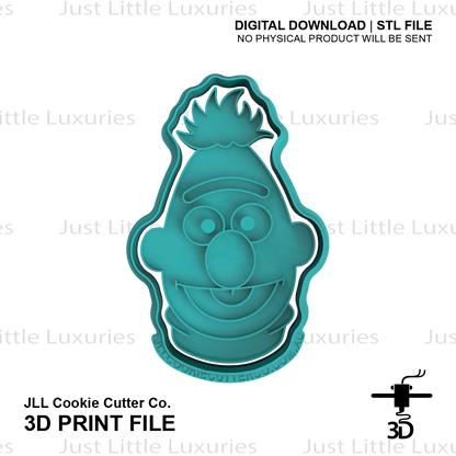 Bert Face Cookie Cutter and Stamp Set (DIGITAL DOWNLOAD)