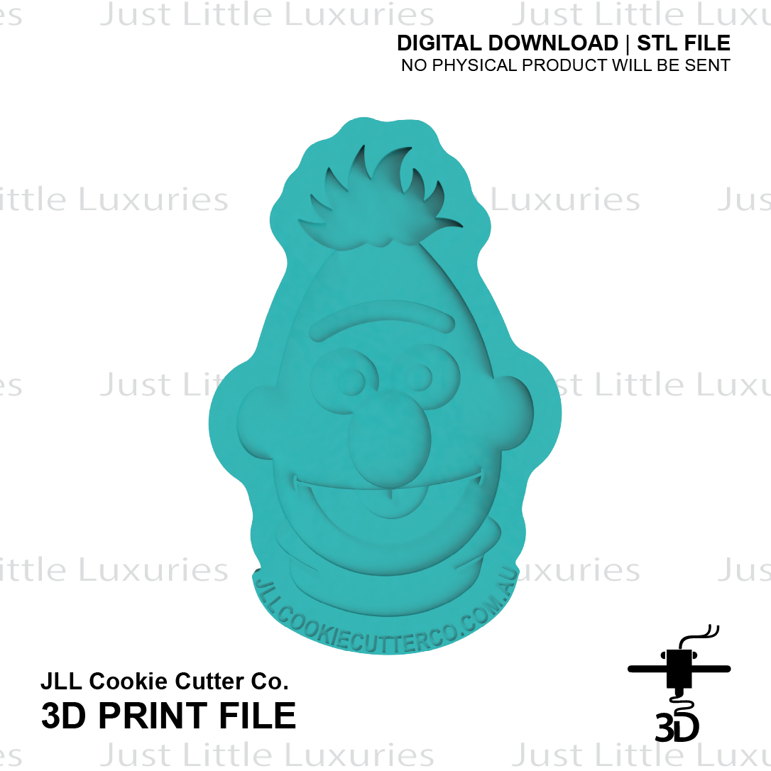 Bert Face Cookie Cutter and Stamp Set (DIGITAL DOWNLOAD)