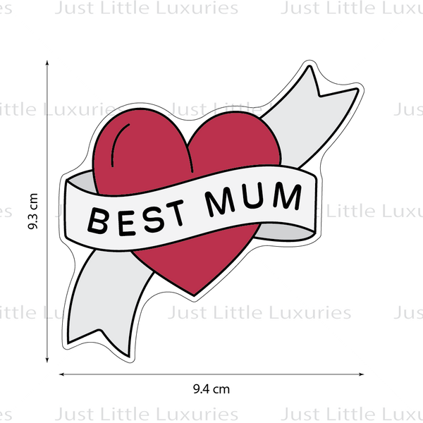 Best Mum Heart Cookie Cutter and Embosser.