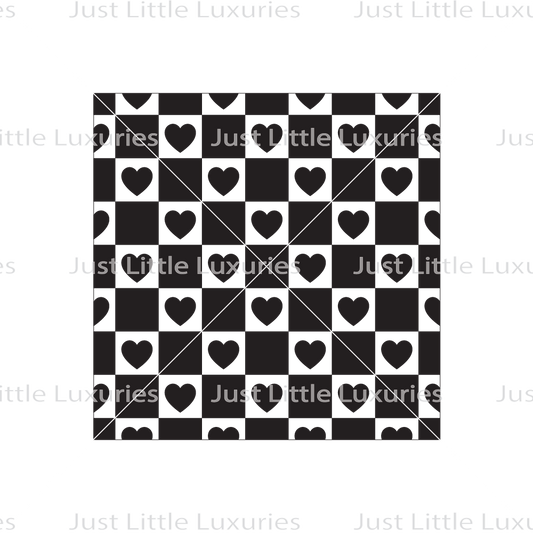 Checkerboard Hearts (Dense) Pattern Debosser