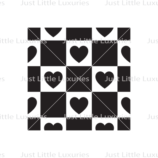 Checkerboard Hearts (Light) Pattern Debosser