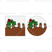 Christmas Pudding Cookie Square Cutter and Embosser - 3 Sizes (DIGITAL DOWNLOAD)