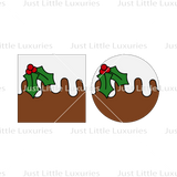 Christmas Pudding Cookie Square Cutter and Embosser - 3 Sizes (DIGITAL DOWNLOAD)