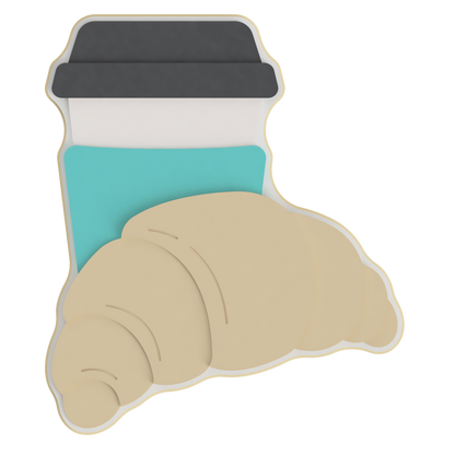 Coffee & Croissant Layered Cookie Cutter