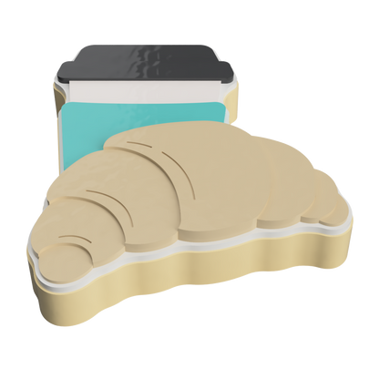 Coffee & Croissant Layered Cookie Cutter